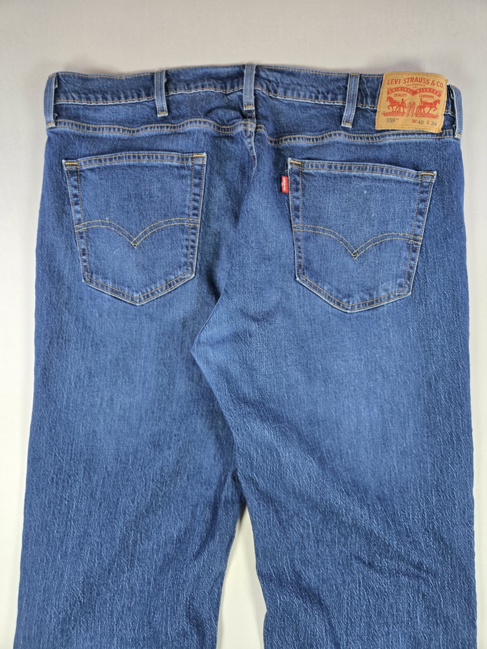 Levi's 559 Relaxed Straight Leg Jeans Blue Denim Men's Size 40x34 - Picture 5 of 10